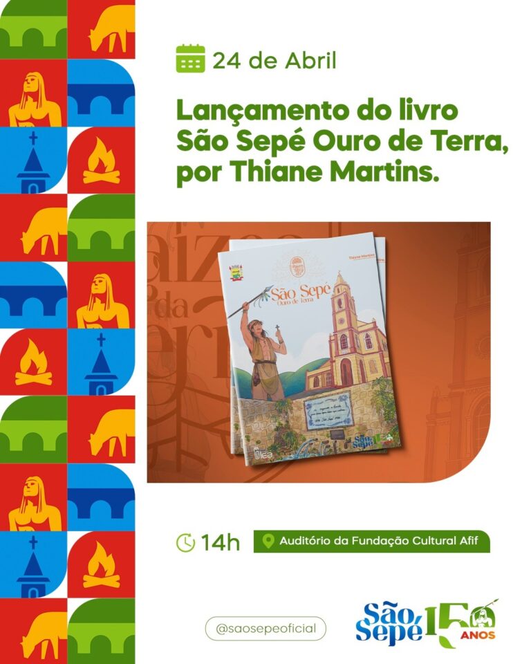 São Sepé recebe lançamento do livro “São Sepé Ouro de Terra”, de Thiane Martins