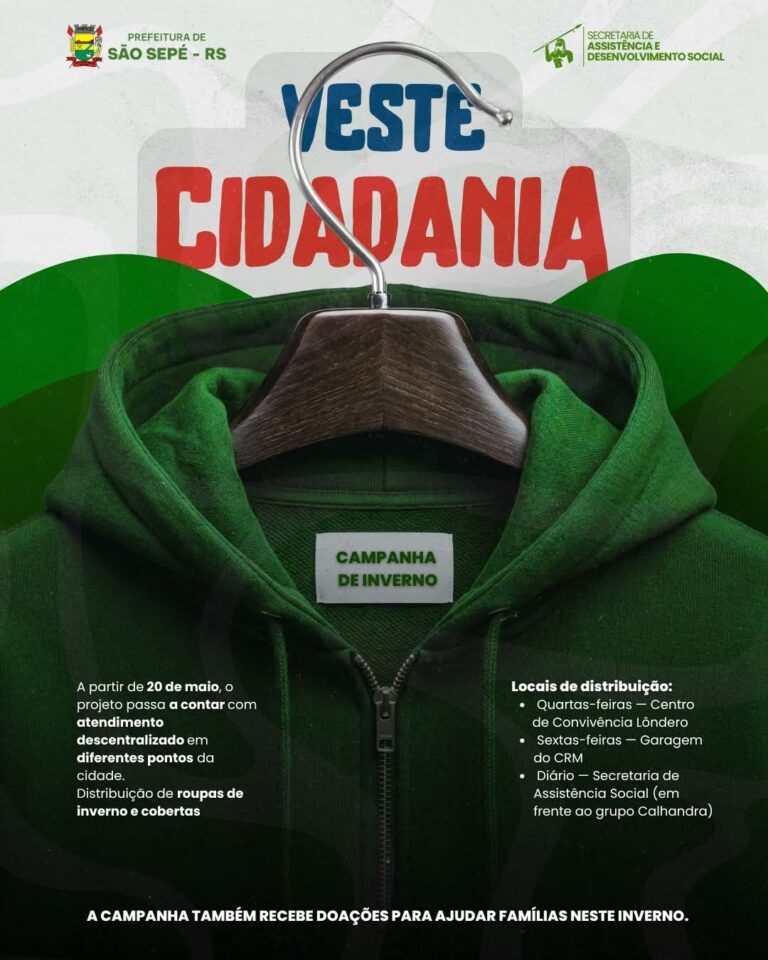 Projeto Veste Cidadania inicia ações descentralizadas para o inverno em São Sepé