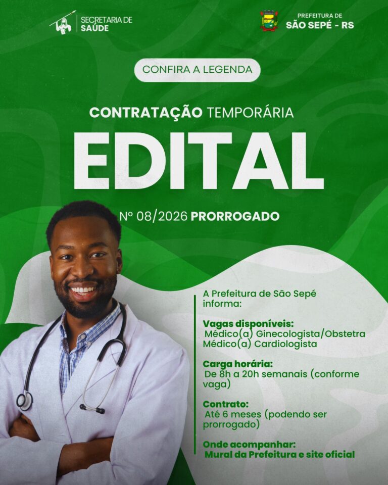 Atenção: edital prorrogado!