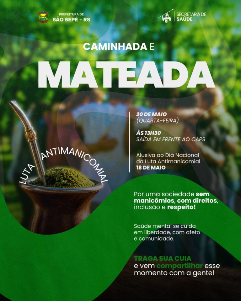 Caminhada e Mateada da Saúde Mental: Na saúde mental cuidar também é defender liberdade e direitos