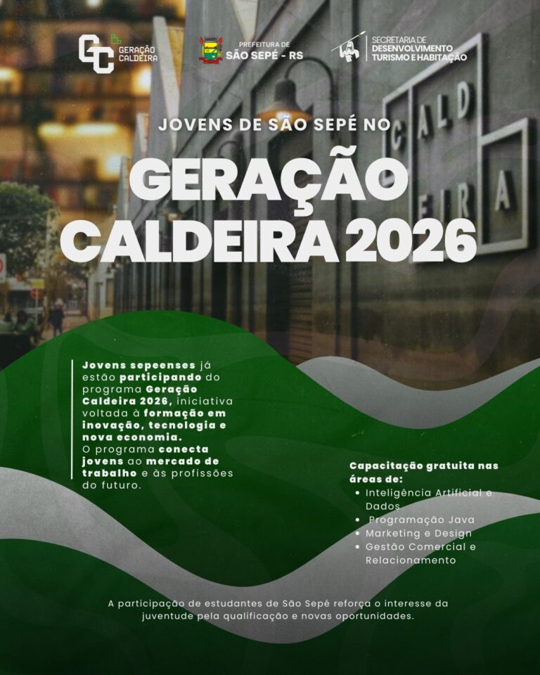 Jovens de São Sepé estão inscritos e já participam do Geração Caldeira 2026