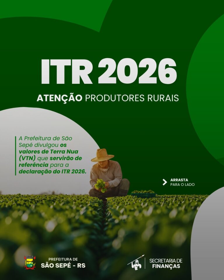 Prefeitura divulga valores de referência da Terra Nua para declaração do ITR 2026