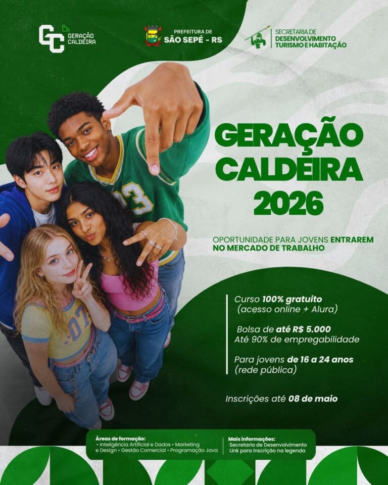 Geração Caldeira abre últimas vagas para jovens do interior do RS com alta taxa de empregabilidade