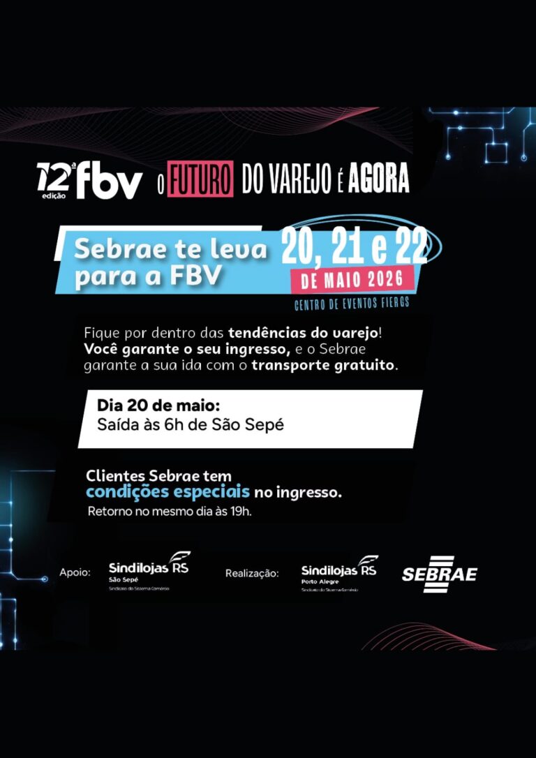 Empreendedores de São Sepé terão transporte gratuito para a Feira Brasileira do Varejo 2026