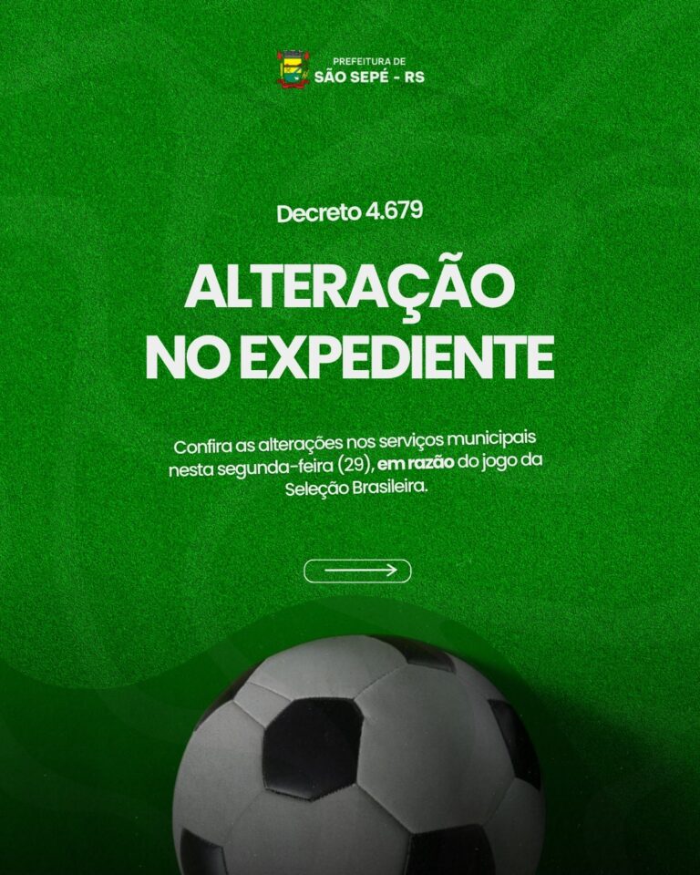 Prefeitura informa alterações nos serviços municipais durante jogo da Seleção Brasileira