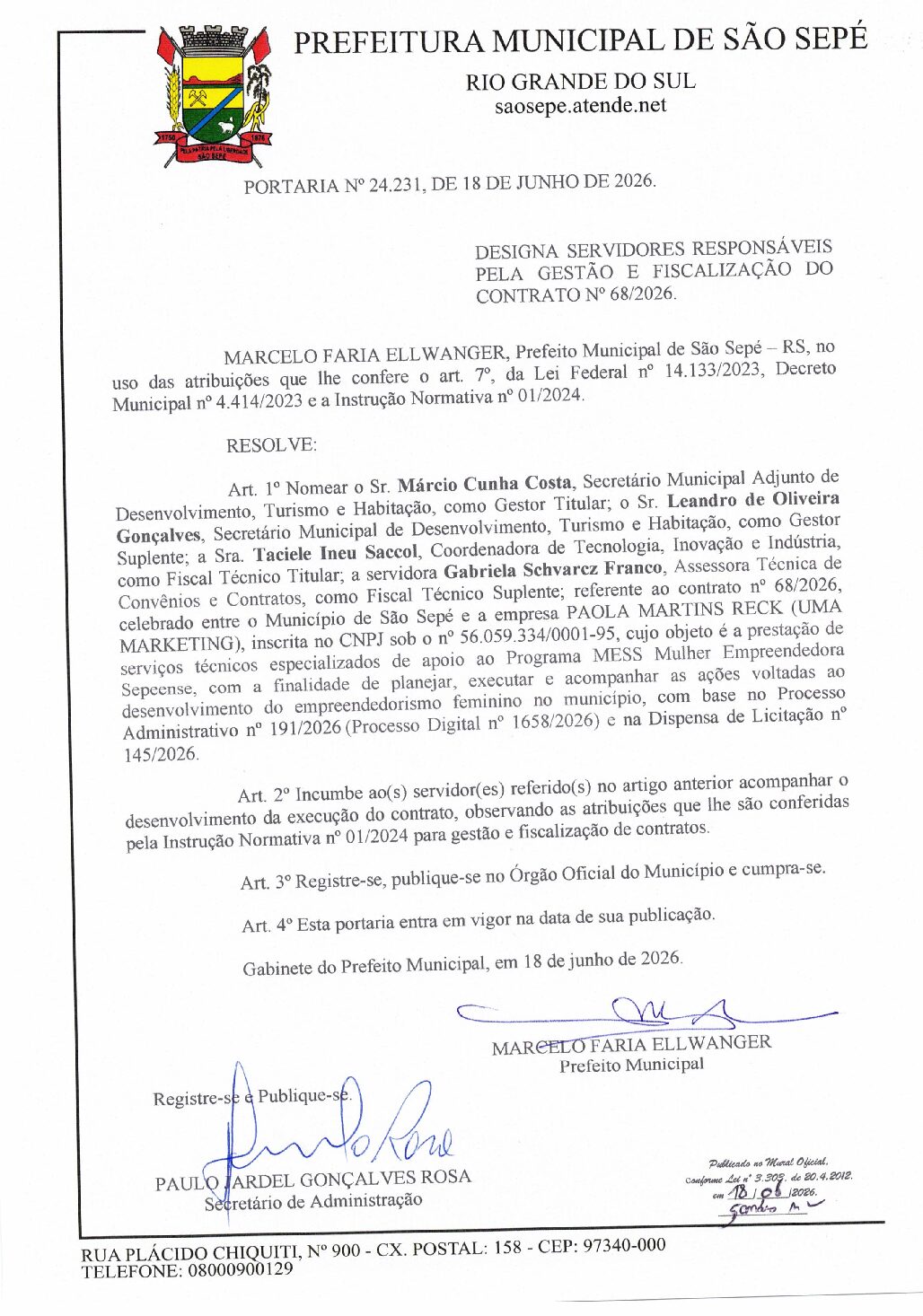 PORTARIA N°24.231, DE 18 DE JUNHO DE 2026.