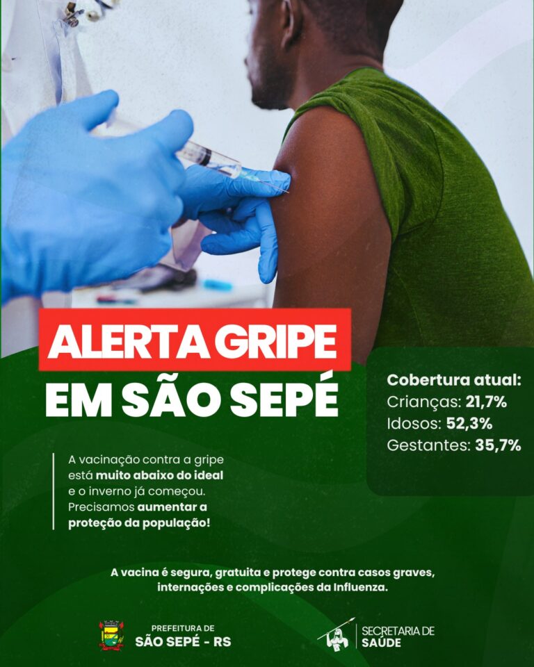 São Sepé acende alerta para baixa cobertura da vacina contra a gripe