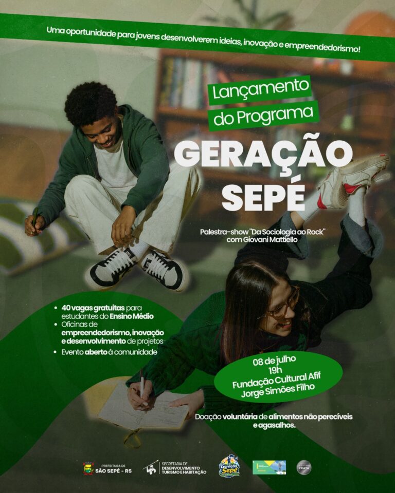 Programa Geração Sepé será lançado com palestra-show aberta à comunidade