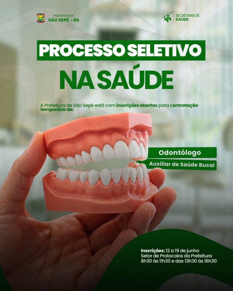 Prefeitura de São Sepé abre processo seletivo simplificado para contratação de profissionais da Saúde