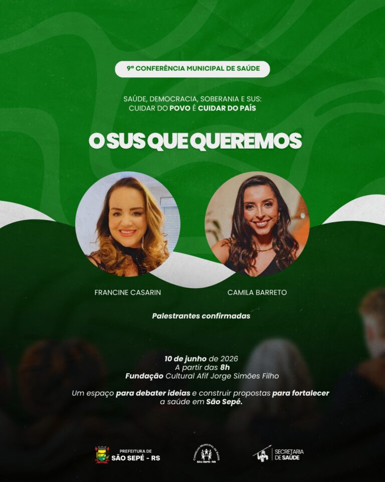 9ª Conferência Municipal de Saúde de São Sepé contará com palestrantes de referência na área da Enfermagem