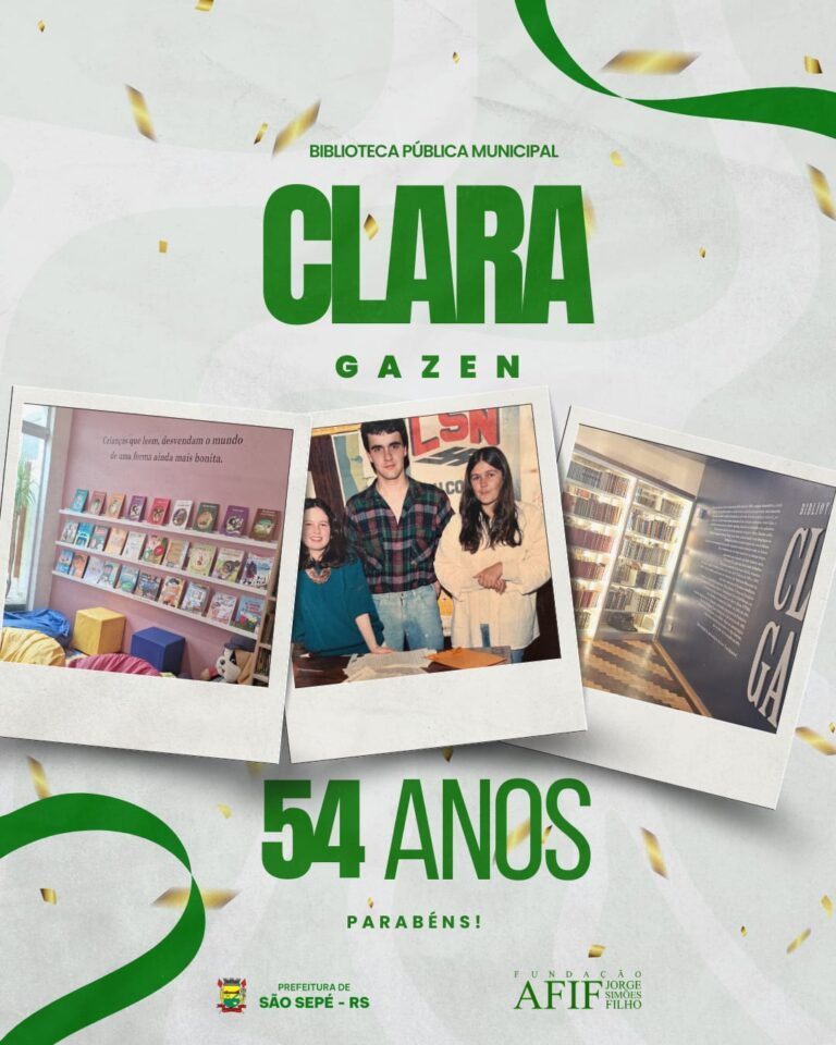 Biblioteca Pública Municipal Clara Gazen celebra 54 anos de história, cultura e incentivo à leitura