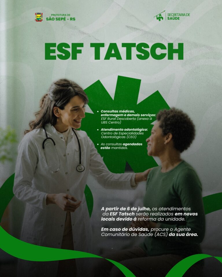 ESF Tatsch terá atendimentos em novos locais durante reforma da unidade