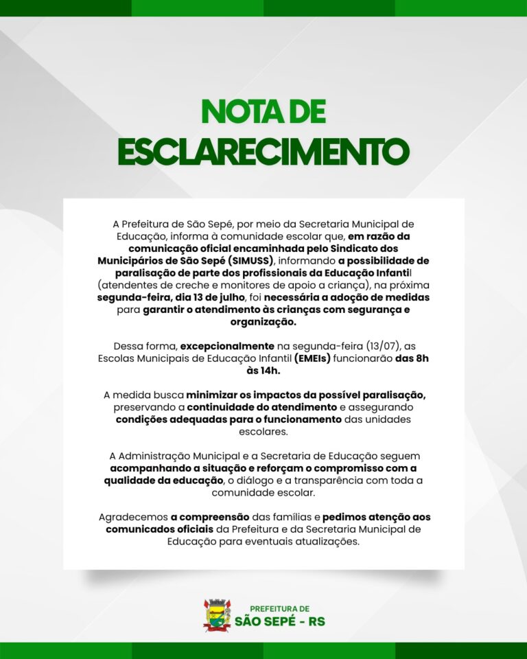 NOTA DE ESCLARECIMENTO