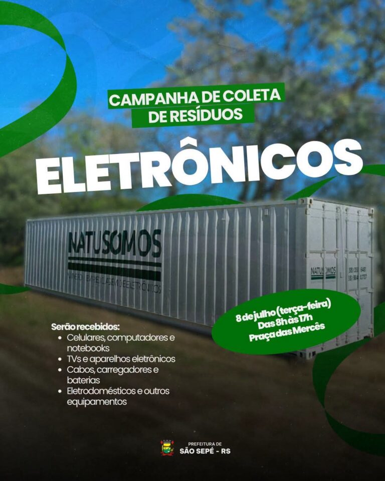 São Sepé realiza coleta de resíduos eletrônicos nesta quarta-feira
