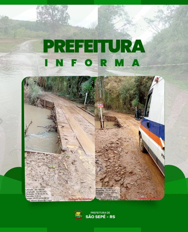 Prefeitura atualiza situação das pontes e informa liberação do desvio da Ponte do Fraga