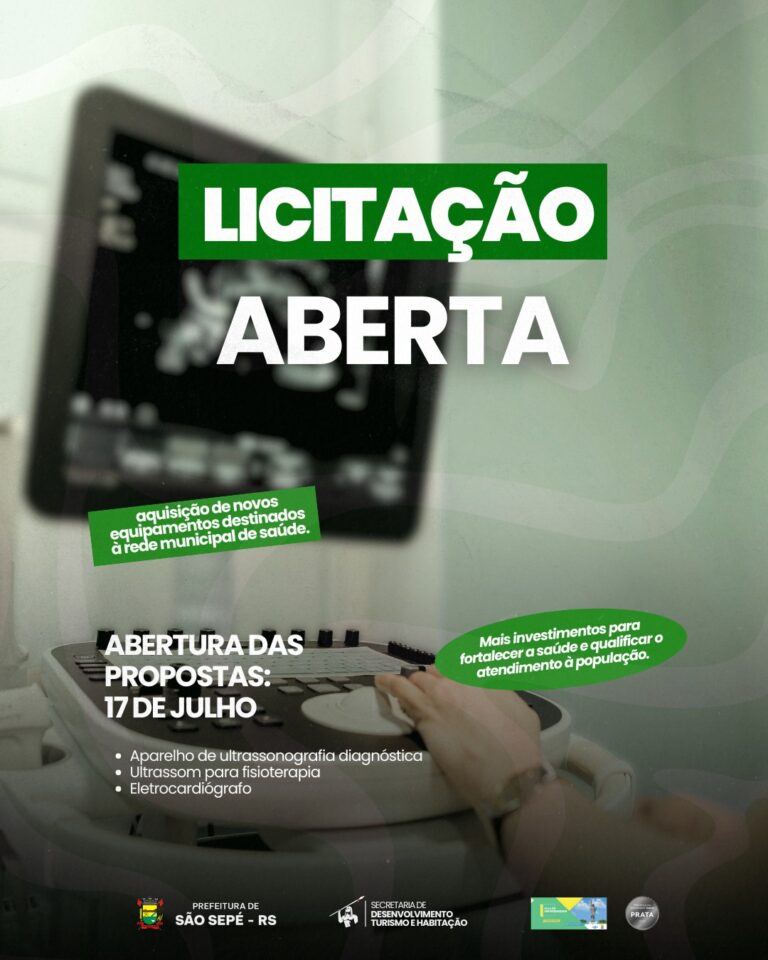 Prefeitura abre licitação para aquisição de novos equipamentos destinados à Saúde