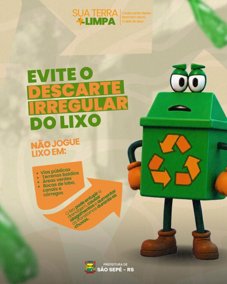 Prefeitura reforça pedido para que população evite descarte irregular de lixo diante da previsão de temporais