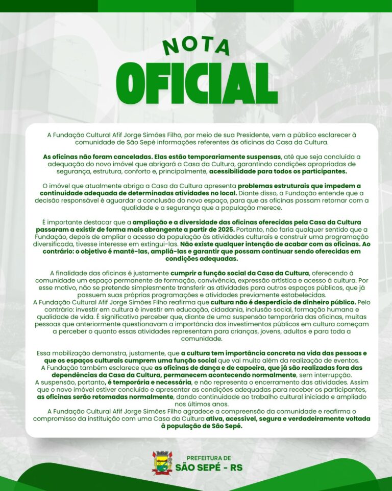 NOTA OFICIAL