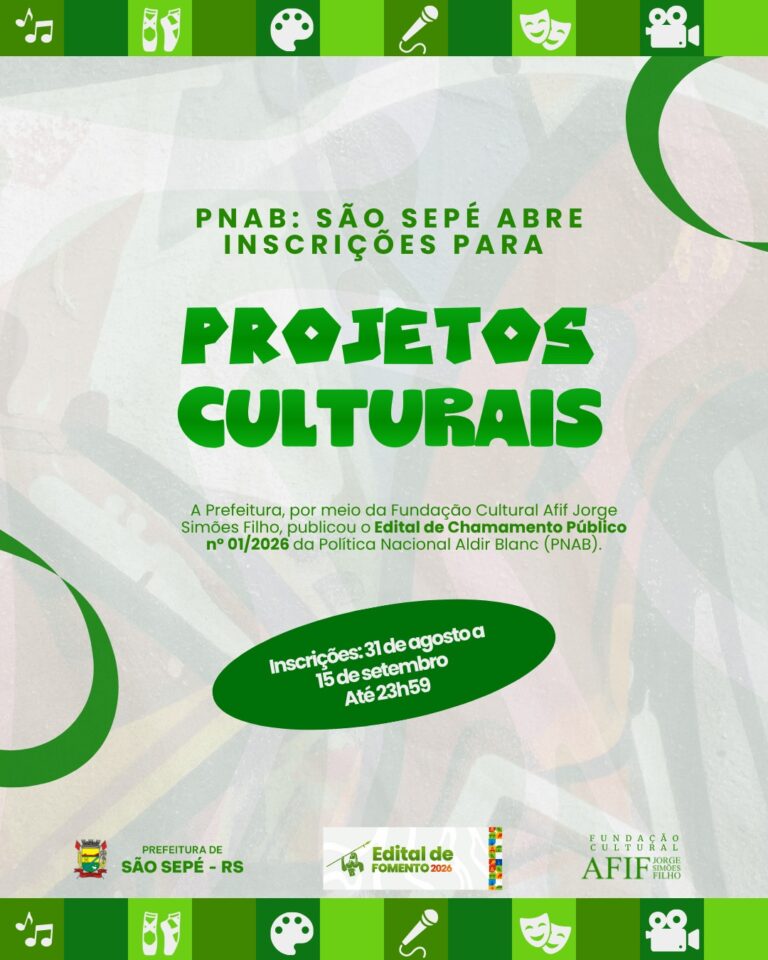 São Sepé publica Edital da Política Nacional Aldir Blanc de Fomento à Cultura – PNAB