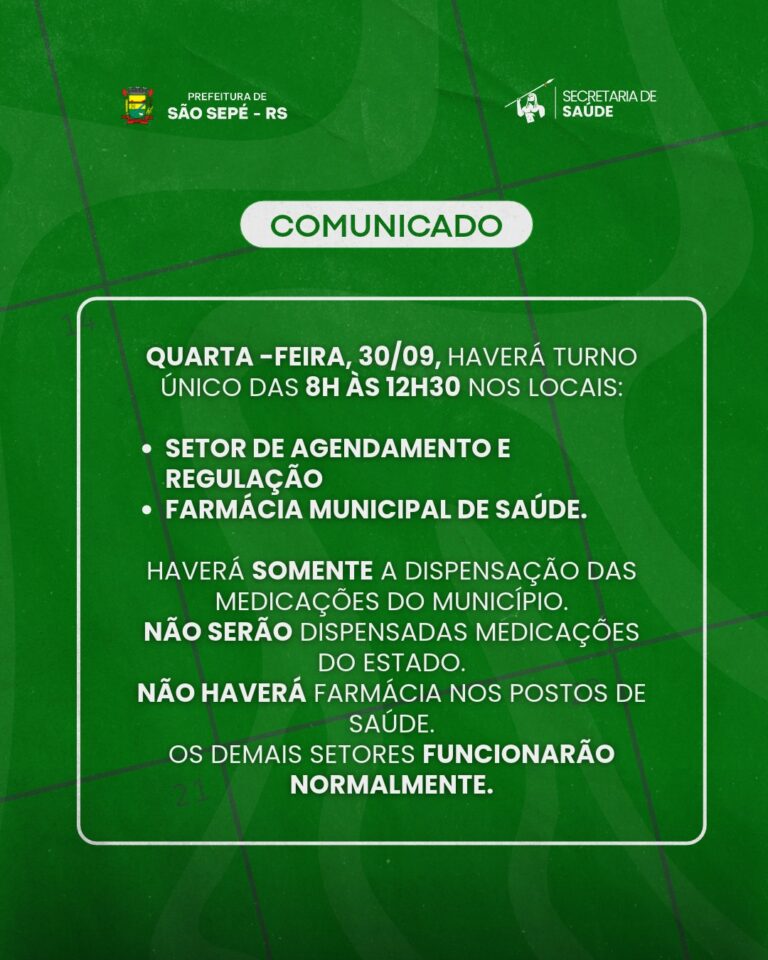 Atendimento em setores da Saúde terá horário especial nesta quarta-feira