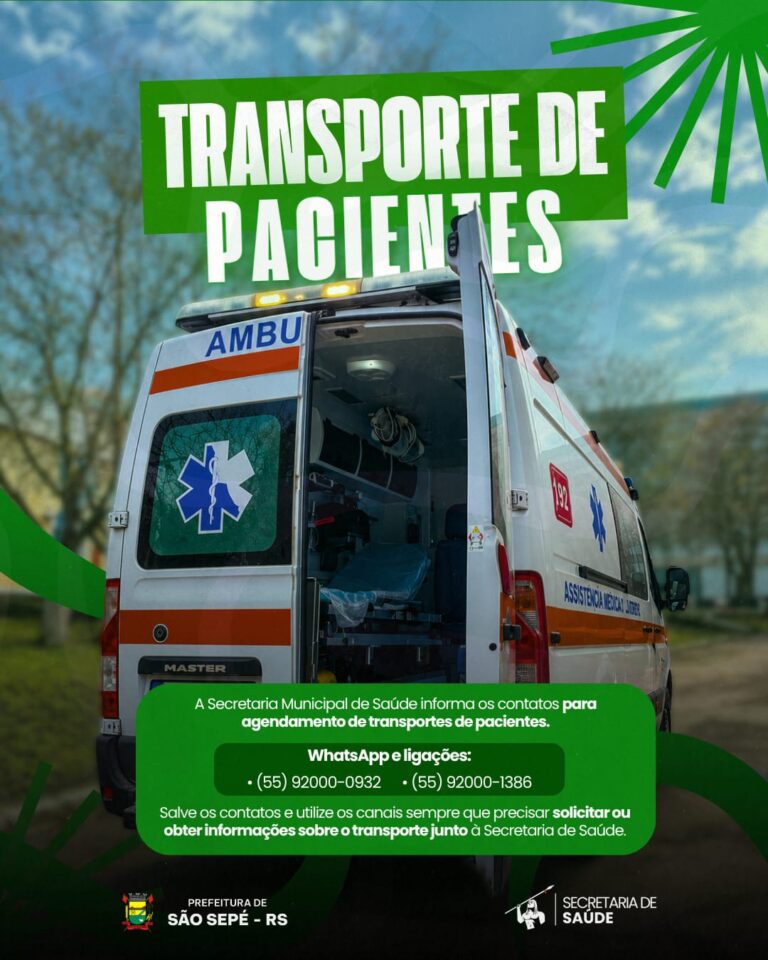 Secretaria de Saúde divulga contatos para agendamento de transportes