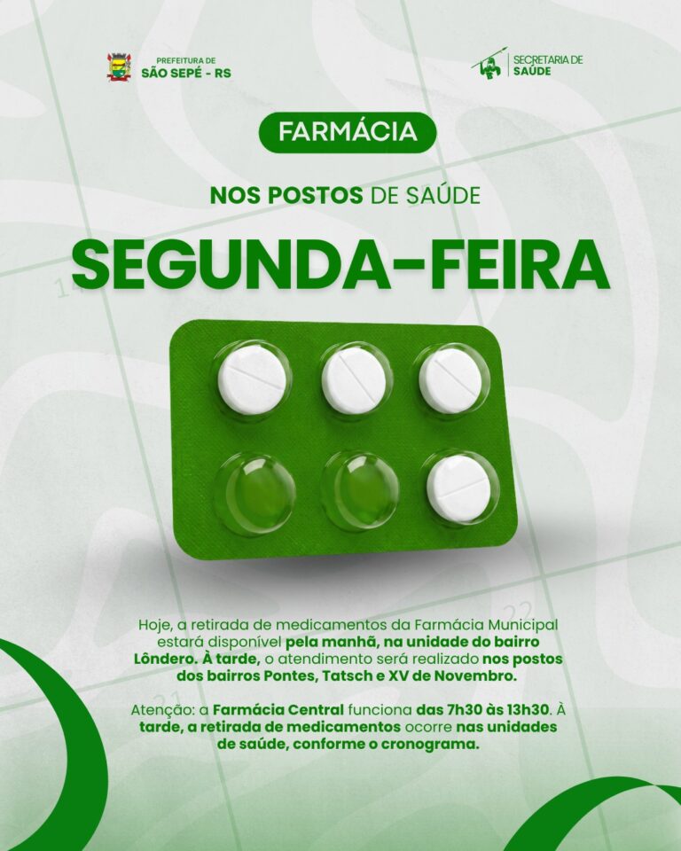 Farmácia nos postos: segunda-feira