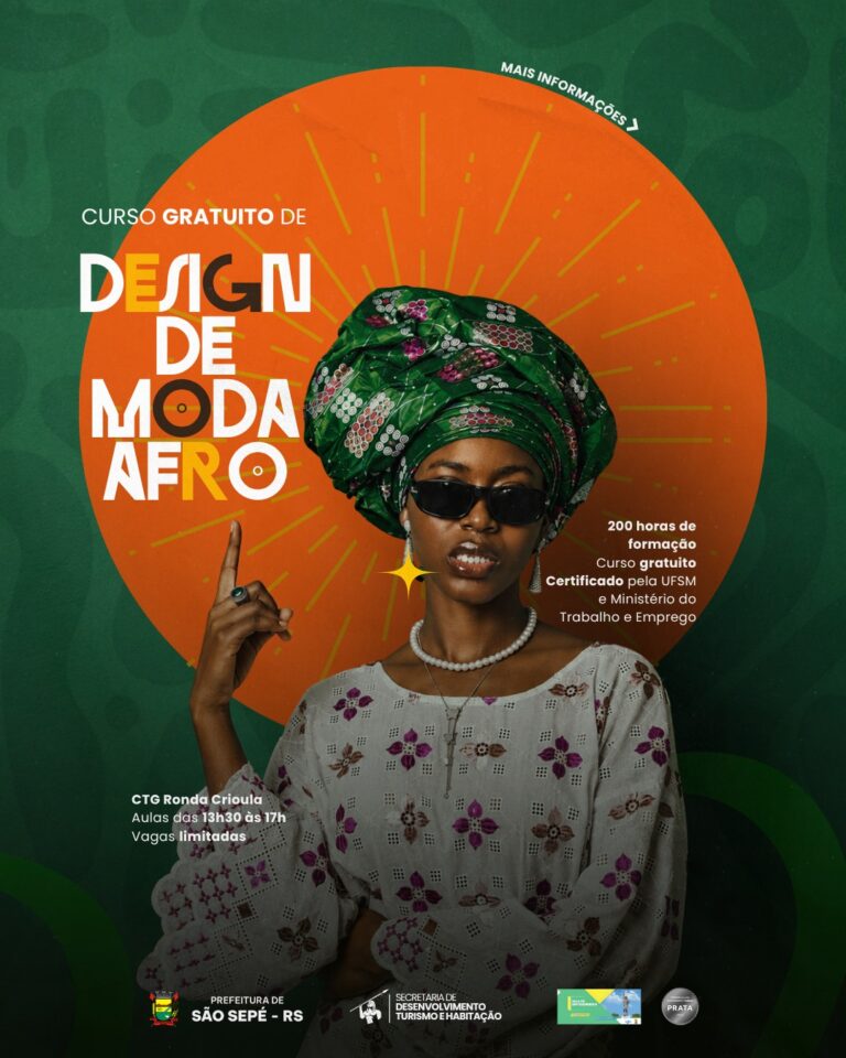 São Sepé terá curso gratuito de Design de Moda Afro com inscrições abertas