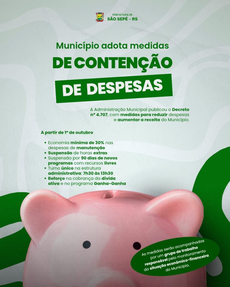 Administração Municipal adota novas medidas de contenção de despesas
