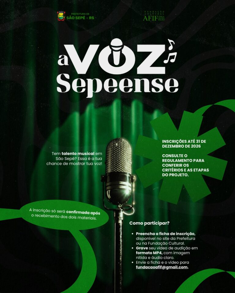 Fundação Cultural abre inscrições para a primeira edição do projeto A Voz Sepeense