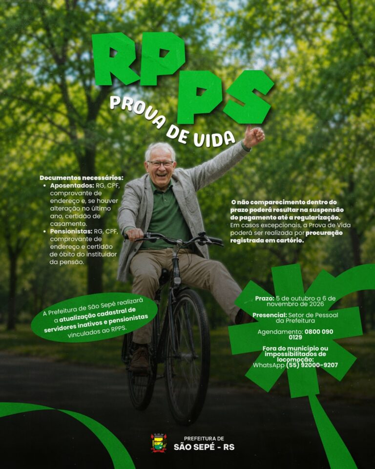 São Sepé realiza atualização cadastral de servidores inativos e pensionistas do RPPS