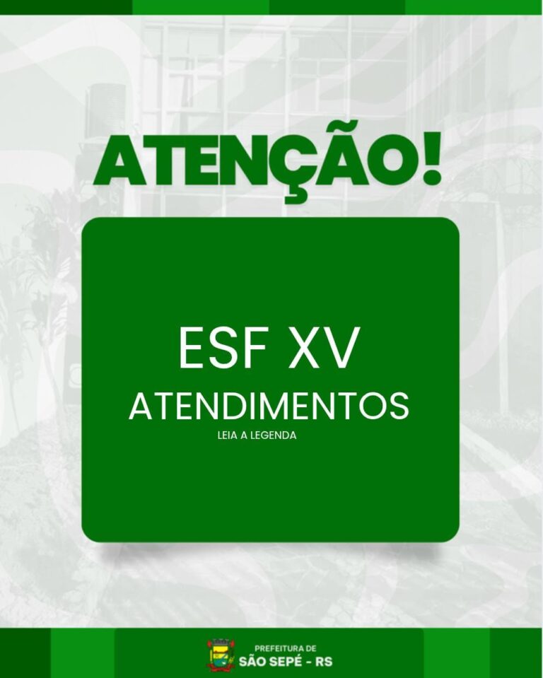 Atendimentos do ESF XV de Novembro serão realizados temporariamente em outras unidades de saúde
