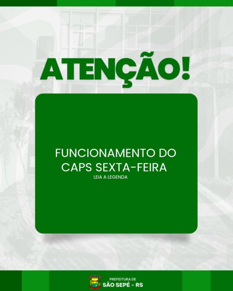 CAPS estará fechado para atendimento presencial nesta sexta-feira (2)