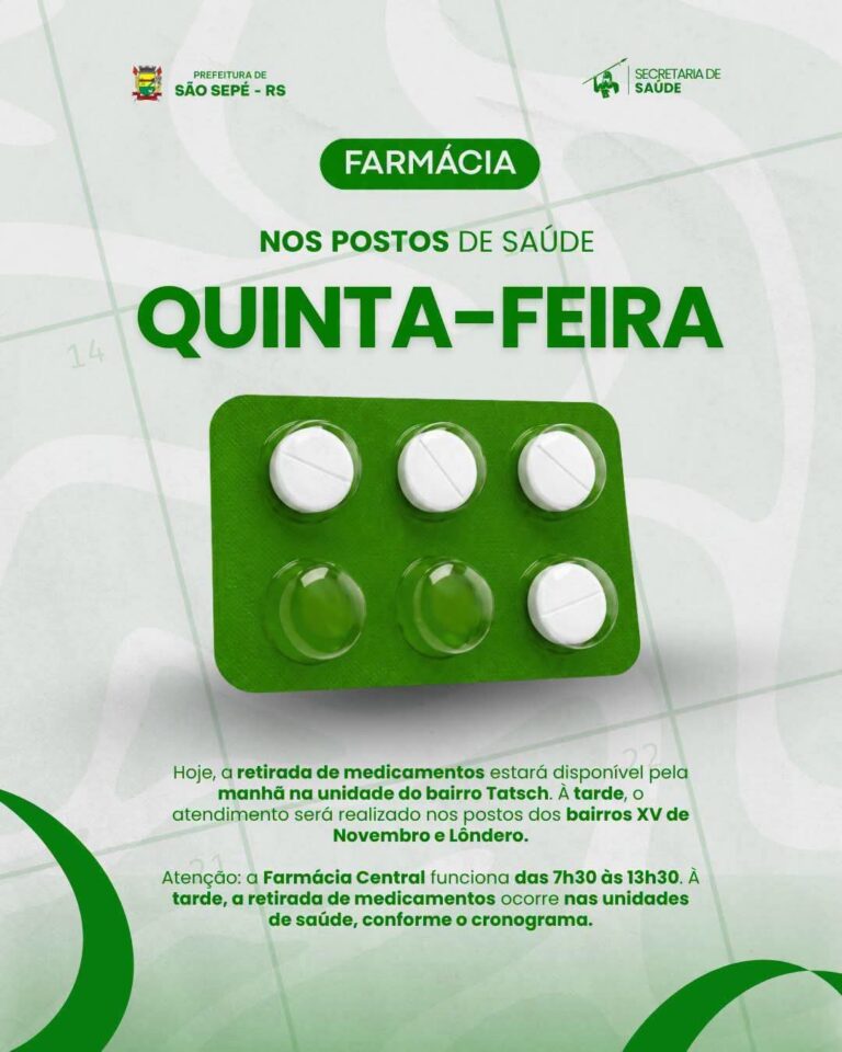 Farmácia nos postos: quinta-feira